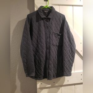 Eddie Bauer Women's Quilted Blue Shirt Jacket